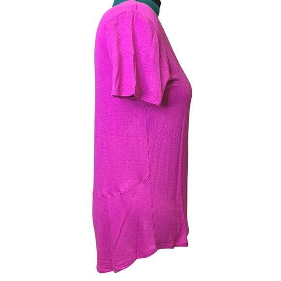 Womens Short Sleeve T-shirt By Mono B Size Large Bright Pink NWT - Picture 2 of 12